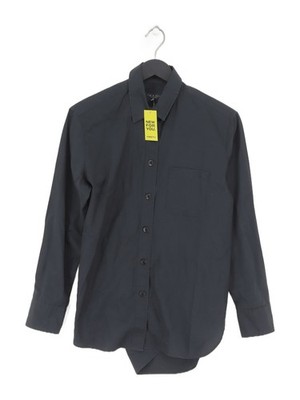Rag & Bone Damen Shirt XS Grün 100% Baumwolle Langarm Kragen Basic