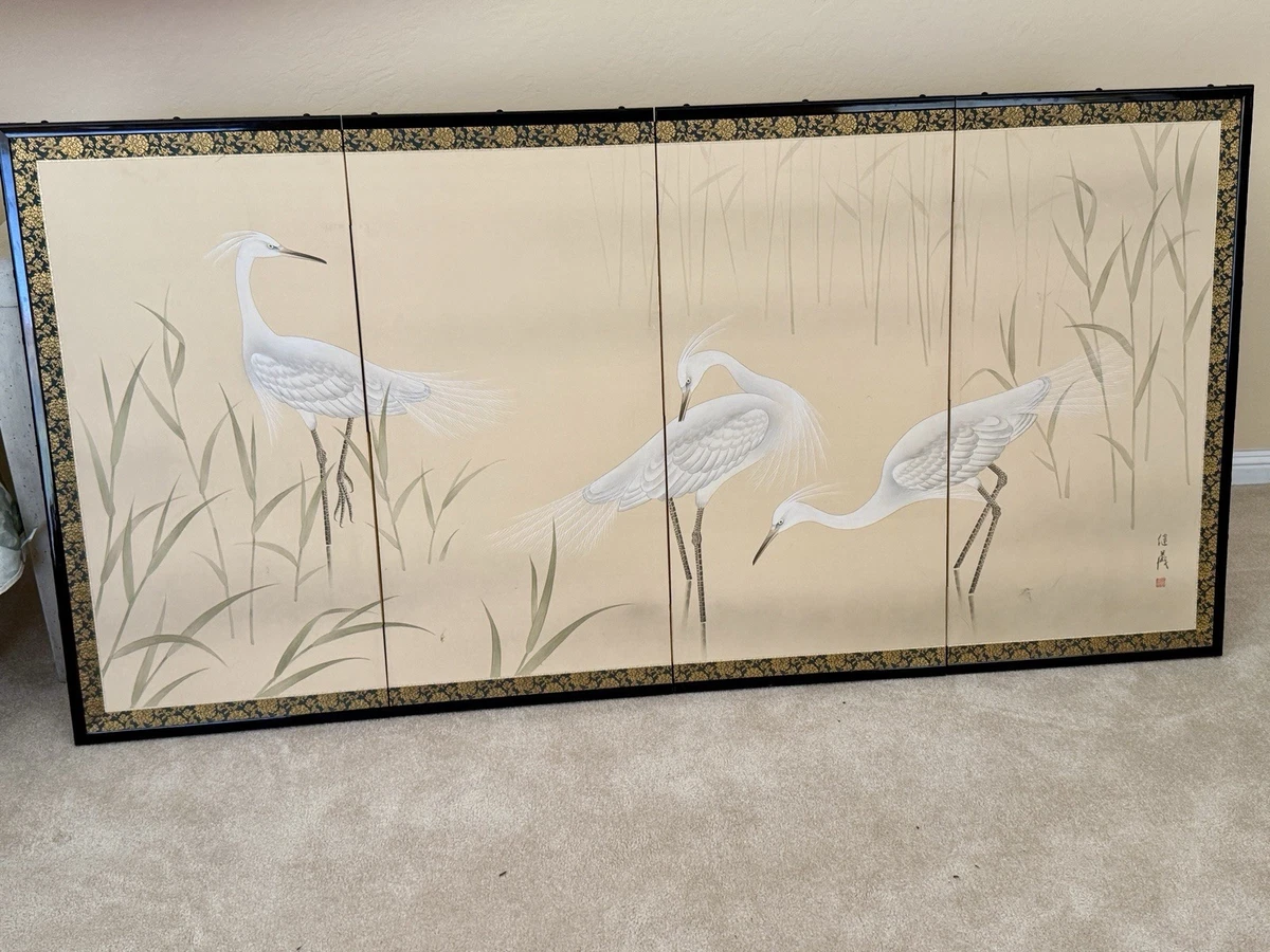 Antique Japanese Screen In Antique Japanese Paintings & Scrolls