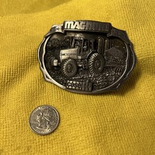 Vintage 1987 Case IH MAGNUM Tractor Pewter Belt Buckle 7100 Series     