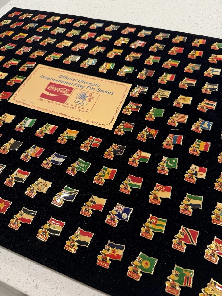 1984 Olympics Coca Cola Pin Set Vintage Sponsor USA, Various Countries - Image 3 of 4