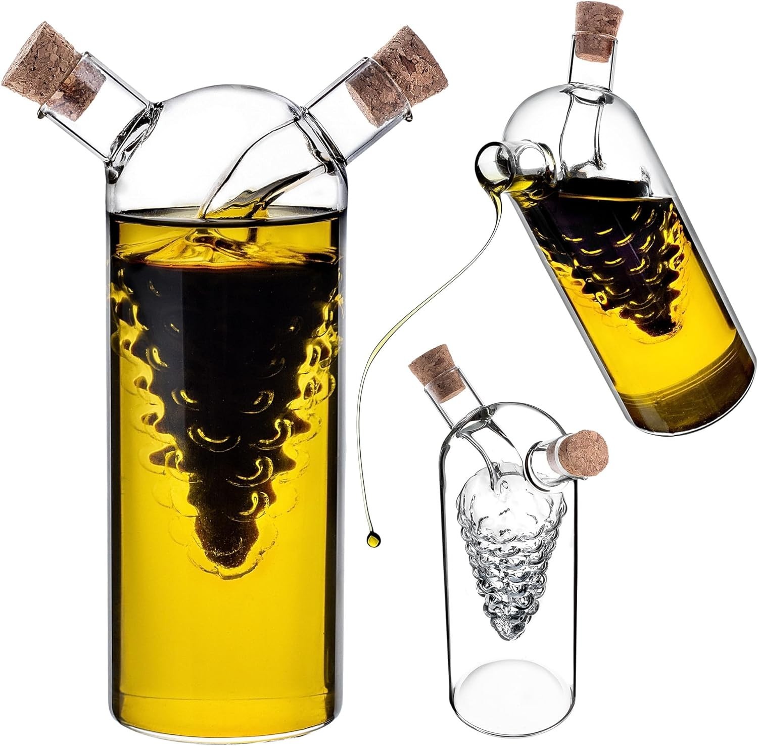 Distributeur 2 en 1 huile vinaigre pour stopper les bouteilles collantes