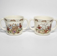 Royal Doulton Bunnykins Mugs Two Handles Set Of 2 Made In England Bone China