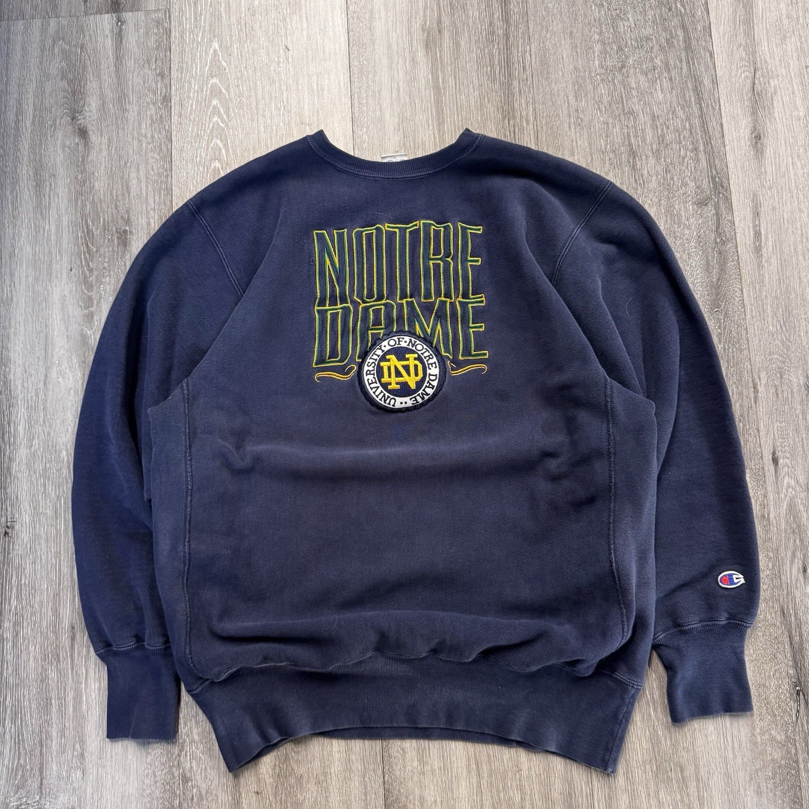 Vintage 90s Champion Reverse Weave Notre Dame Fighting Irish Sweatshirt Size XXL