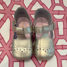 Angel Toddler Girls Gold Metallic Mary Jane Hook Loop shoes size US 5