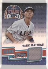2015 Panini Stars and Stripes Game Gear Longevity Holofoil 8/25 Mark Mathias 8d2