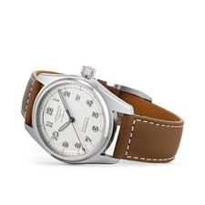 Longines Spirit 40 MM Automatic Leather White Dial Watch L38104732 2