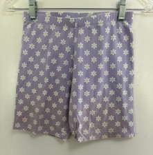 wonder nation Kid Girls Floral Cotton Elastic Waist Pull On Bike Shorts Lilac XL