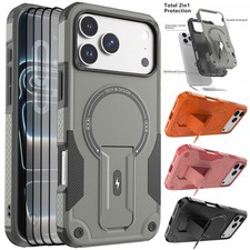 For iPhone 18 Pro/Pro Max/17e/Air Kickstand Case Protective Cover/Tempered Glass
