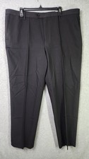 NAUTICA Men  s Dress Pants 42 x 30 Bi-Stretch Performance Polyester - Solid Black