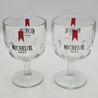 Lot Of 2 Vintage Michelob Beer Goblet Thumbprint 6" Stemmed Schooner Glass