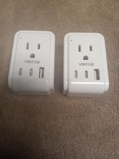 2 Pack US to Japan Plug Adapter, VINTAR Foldable Power white+grey 