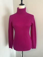 Charter Club Luxury 100 Cashmere Turtleneck Sweater Cozy Magenta Pink Small