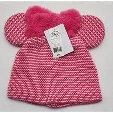 Disney Collection Pink Minnie Mouse Ears Hat Knit Beanie Kids 7-10 Years NWT M-L