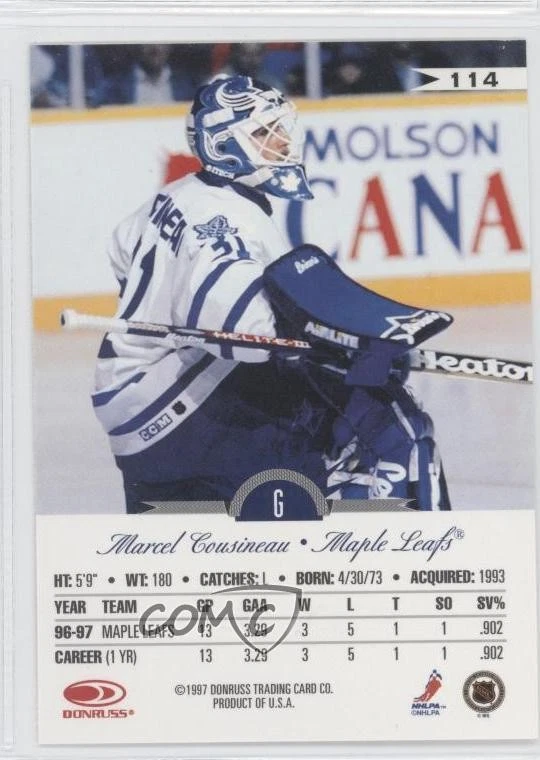 1997-98 Leaf Marcel Cousineau #114 - Image 2 of 2