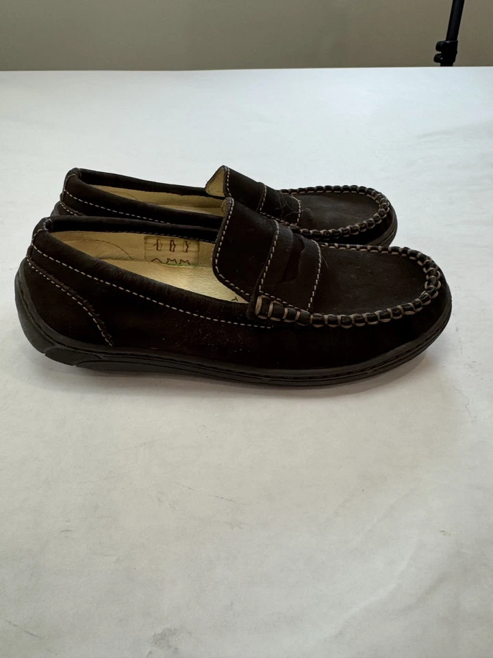 Primigi Boys Suede Loafers Preppy Casual Nubuck Brown Italian Leather Size 32 - Image 3 of 4
