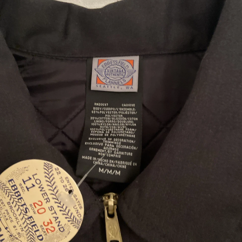 Ebbets Field Flannels Mens Black Vintage Style Work Jacket Crepe City Colab 🔥 - Image 2 of 4