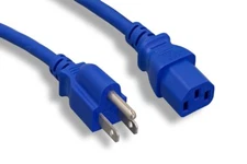 New NEMA5-15P to IEC-60320-C13 18AWG  Standard Power Cord  Blue