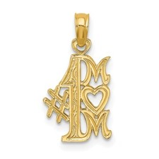 14K Yellow Gold 1 Mom Pendant