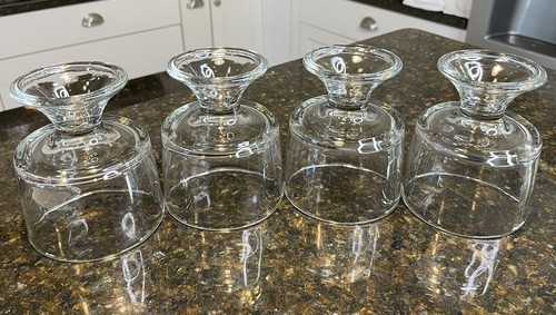 Set Of 4 Anchor Hocking Presence Clear Mini Footed Trifle Dessert Bowls Cups - Picture 7 of 9
