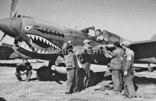WW2 Picture Photo Chinese and American with a Warhawk fighter China 1943 1728
