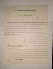 Vintage Detroit Toledo & Ironton Railroad Railway Train DT&I Form 7519