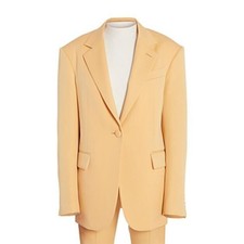 Lanvin Boxy Wool Suit Jacket Apricot Women's Size 38
