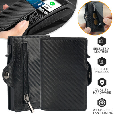 Geldbörse Geldbeutel Kartenhalter RFID Schutz Portmonee Herren Kreditkartenetui