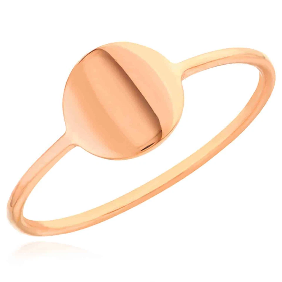 14K Gold Yellow White Rose Round Disc Band Cocktail Ring - Image 2 of 4