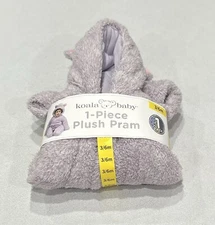 Koala Baby Girls 1-Piece Plush Pram Hooded Fleece Jumper, Purple, Size 3/6M