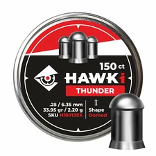 Hawki Airgun Pellets .25 / 6.35mm Caliber 33.95 gr /2.20 g 150 ct Hi8013EX Domed