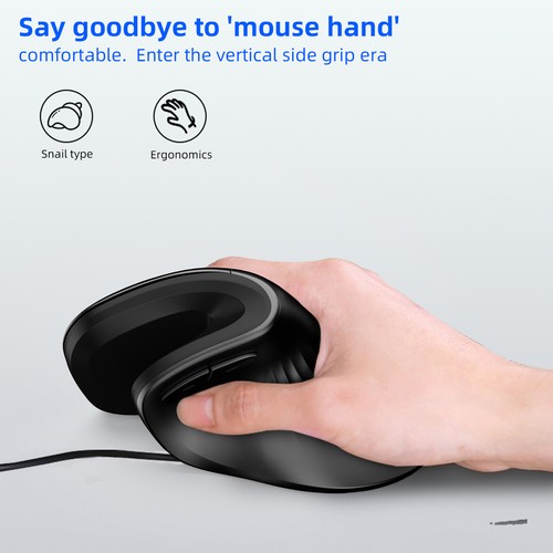 Vertical Wired Ergonomic Design Mice 7200DPI Adjustable Optical Z3T5 - Picture 5 of 11
