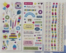 Creative Memories  Designer Stickers ~ BIRTHDAY BONANZA  3/pk. - NIP