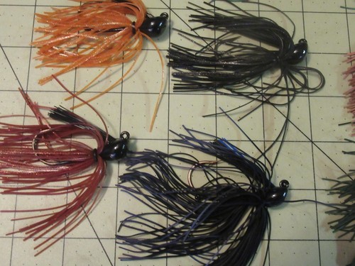 4 New Original Hand Tied Stanley Living Rubber Skirts Jig Asst 7/16 oz Bass Jigs - Picture 5 of 9