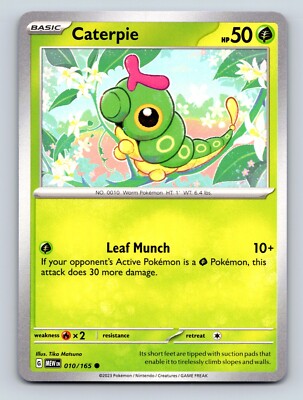 Caterpie HP 50 Leaf Munch Attack Rarity Green Pokémon Card