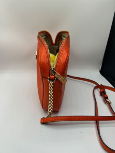 Michael Kors orange fulton large pebbled leather camera bag - Picture 3 of 10