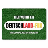 Hier Wohnt Ein Deutschland-Fan FußMatte In 35X50 Cm Ohne Rand Mit Spruch