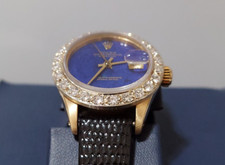 Vintage 1979 Ladies Rolex Oyster Perpetual Datejust 18K Gold Diamond Watch 9