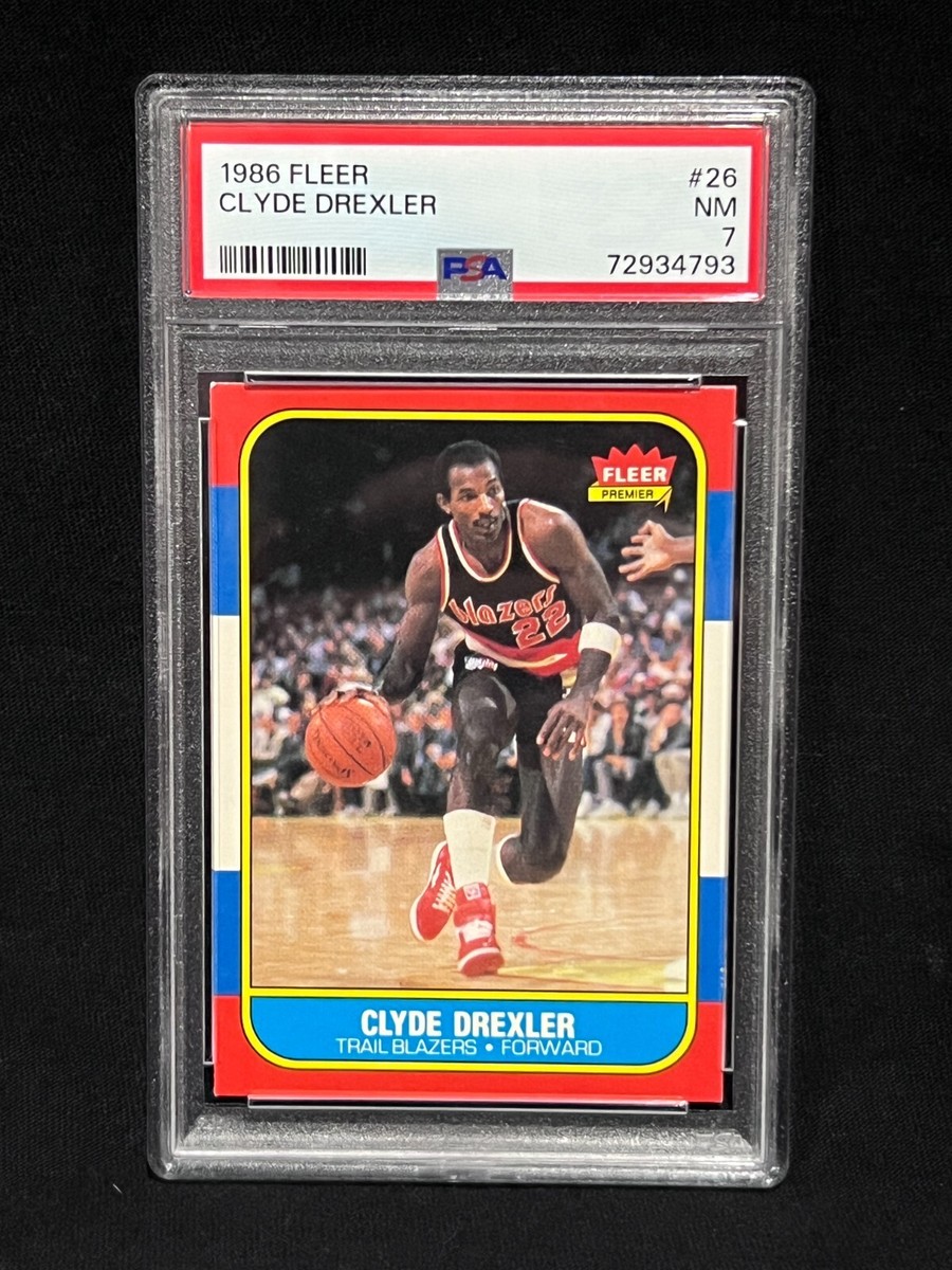 CLYDE DREXLER BLAZERS 1986 87 FLEER BASKETBALL ROOKIE CARD #26 