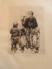 Ulysses BUTIN (1837-1883) ENGRAVING EAU FORTE VILLERVILLE NORMANDY CALVADOS M...
