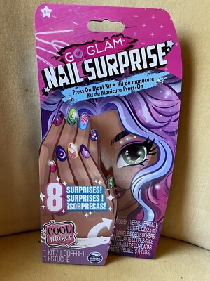 Cool Maker Go Glam Nail Surprise Press on Manicure Set Kit, 8 Surprises!