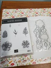 Stampin' Up Painted Seasons Stamps, DSP 12X12 unbranded Coordinating Dies