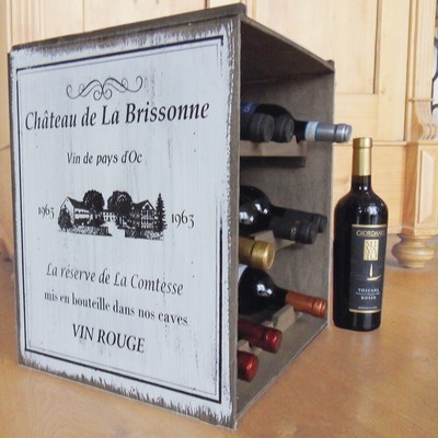 Holz Weinregal Shabby Chic Vintage stapelbar  Flaschenregal 1/2//4/6-er Set