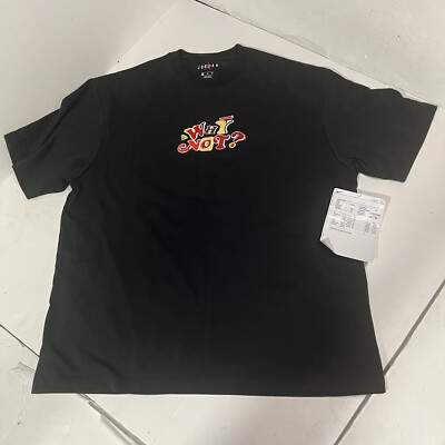 Nike Air Jordan Graphic T-shirt Men XL Black Short Sleeve Why Not