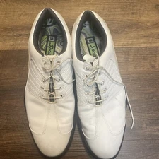 FootJoy Mens FJ Golf Cleats Shoes Sport Leather 53197 Flex Zone White 11 1/2