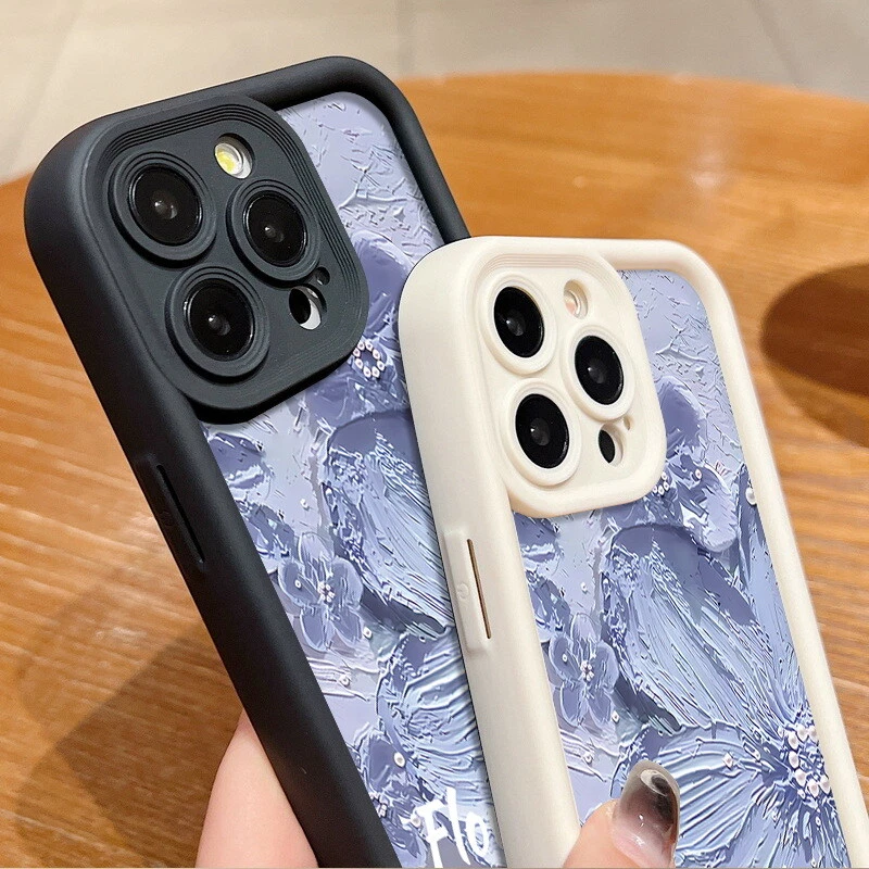 For iPhone 16 15 14 Pro Max Plus 13 12 11 XS XR 8 Flower Shockproof Case Cover - Image 3 of 4