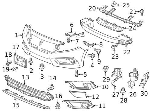 Genuine Honda Plate R Front Bumper Side Induction 71201-TBC-A50 | eBay