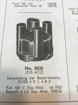Distributor Set For Fiat 500 1953 Renault All Four Parts Finger. Cap Condens