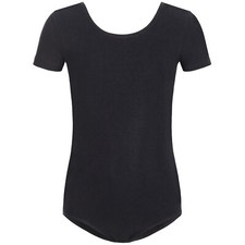 Trikot Body Turnen Ballett Gymnastik Damen 321 Baumwolle Kurzarm schwarz, marine