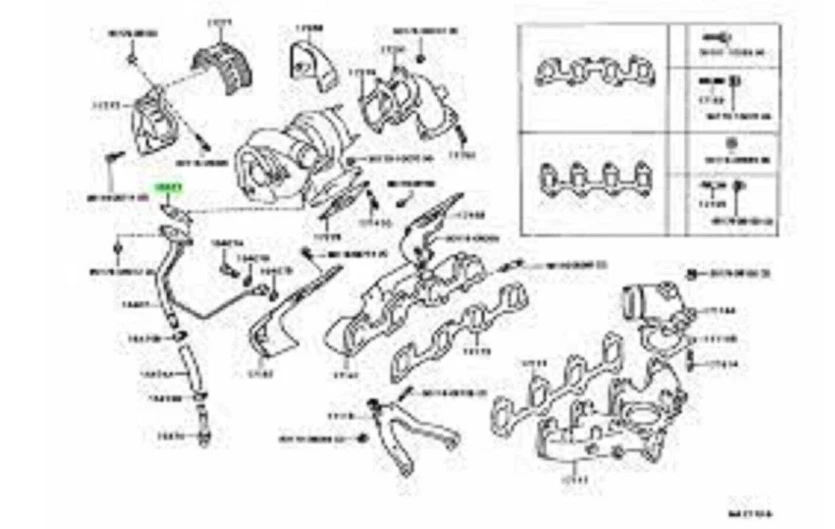 JUNTA ORIGINAL DE FABRICANTE DE EQUIPOS ORIGINALES Toyota, entrada de aceite turbo land cruiser fj, fzj, hdj ☆ 15471-58010 Foto 4 de 4