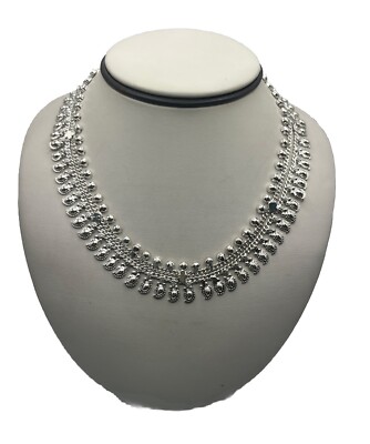 18'' (can be adjusted shorter) Sterling Silver Bead Necklace made in India